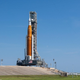SLS on the launch pad at Kennedy Space Center in Florida.